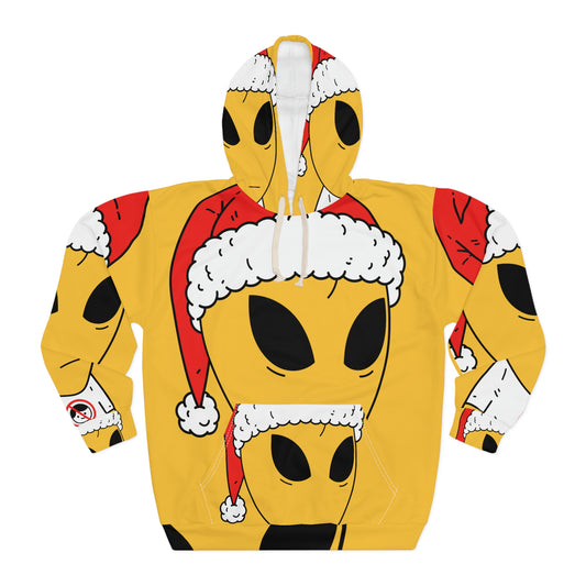 Santa Christmas Alien AOP Unisex Pullover Hoodie