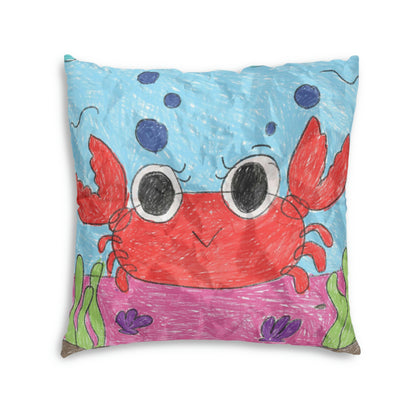 Lobster Crab Graphic Sea Lovers Tufted Floor Pillow, Square