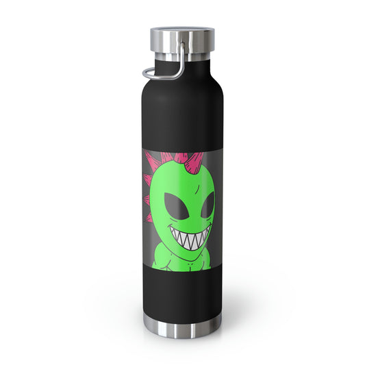 Spiked Pink Hair Muscle Alien Visitor Copper Vacuum Insulated Bottle, 22oz
