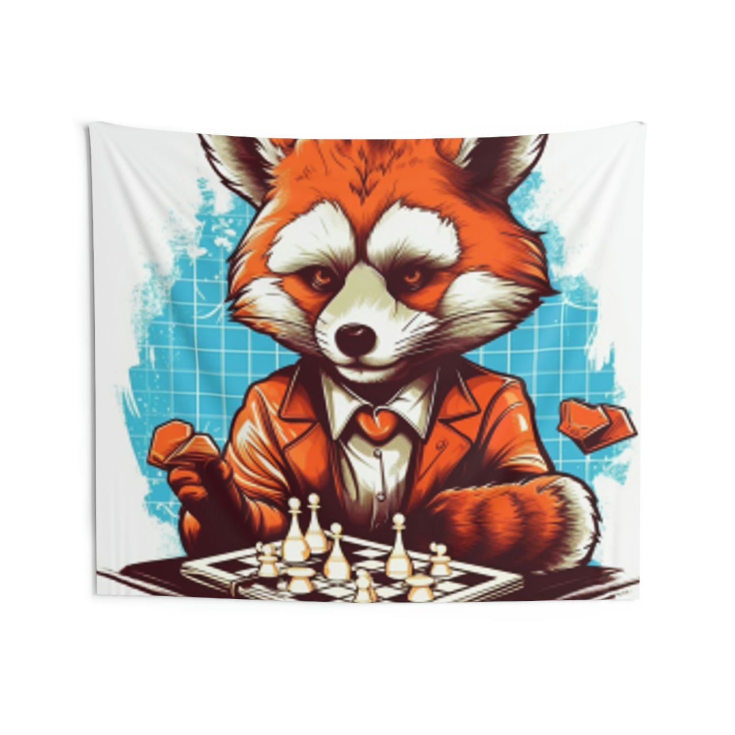 Red Panda Chess Player Strategy Game Graphic Indoor Wall Tapestries