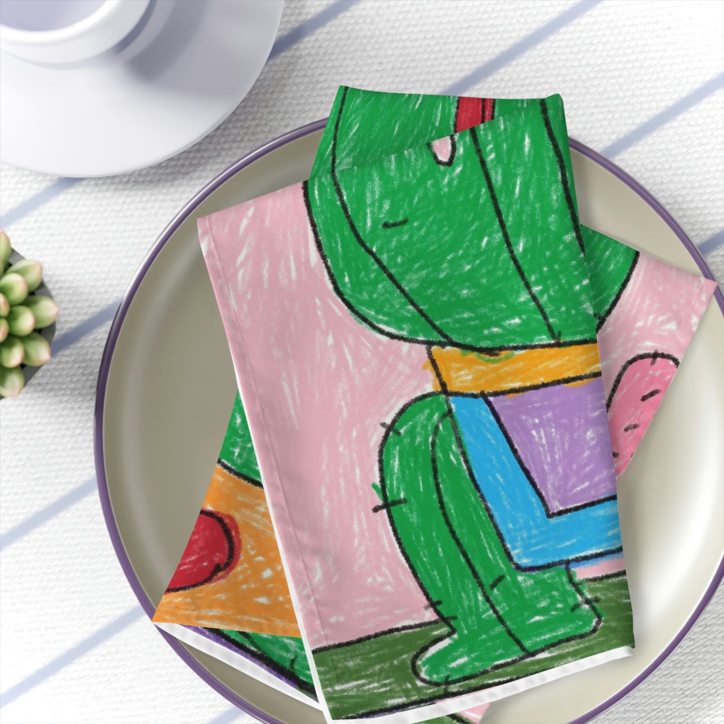 Desert Cactus Sumo Wrestler Graphic Napkins