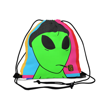 Pipa Fumar Visitante Verde Sombrero Negro Extraterrestre Al Aire Libre Mochila saco