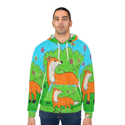 Fox Woodland Animal Foxy AOP Unisex Pullover Hoodie