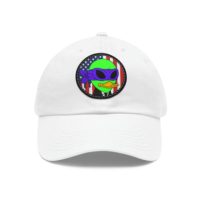 USA The Visitor 751 Dad Hat with Leather Patch (Round)