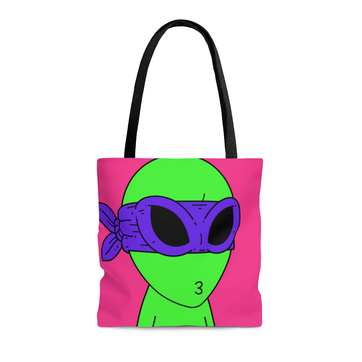 Green Ninja Turtle Visitor Alien AOP Tote Bag