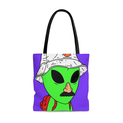 El visitante verde alienígena viajero espacial AOP Bolsa de tela