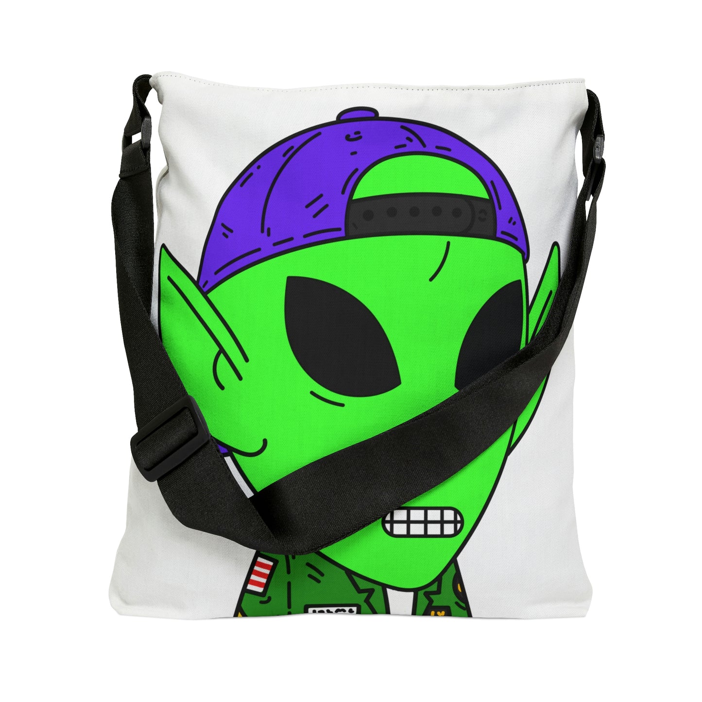 Green Military Army Jacket pointy ear Visitor Alien Adjustable Tote Bag (AOP)