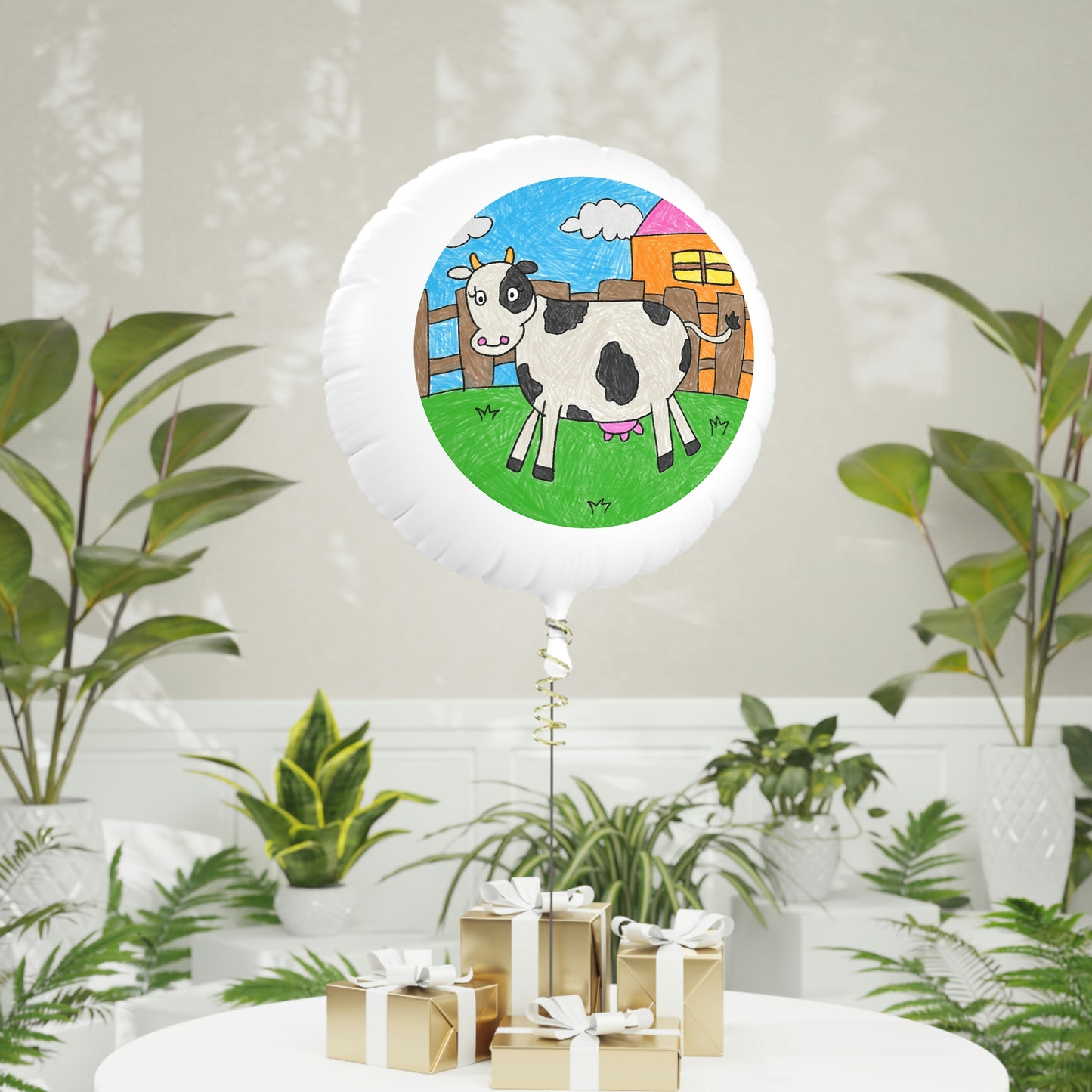 Cow Moo Farm Barn Animal Character Mylar Helium Balloon