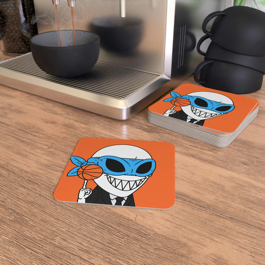 Alien BBall Sport Ninja Mask Orange Basketball Coasters (50, 100 pcs)
