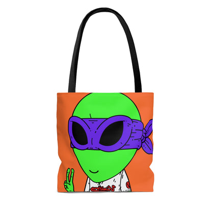 Purple Ninja Peace Visitor Jersey Alien AOP Tote Bag