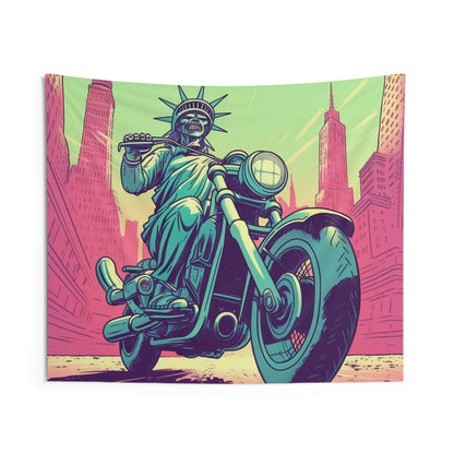 Statue of Liberty Motorcycle Bike Rider USA Style Indoor Wall Tapestries