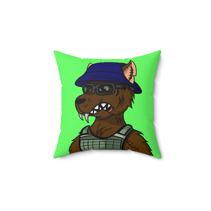 Military Army Cyborg Wolve Spun Polyester Square Pillow