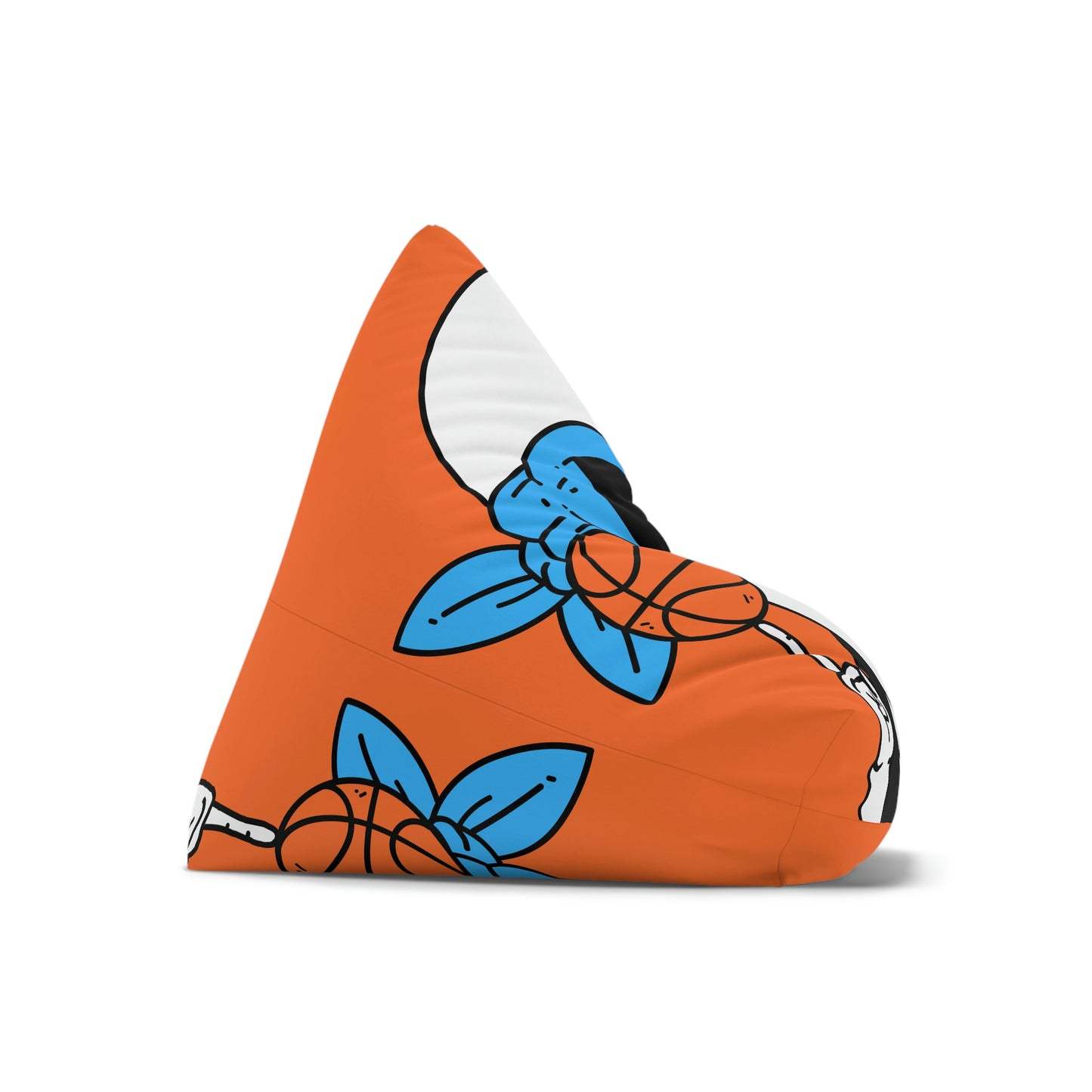 Alien BBall Sport Ninja Mask Orange Basketball Bean Bag Chair Cover