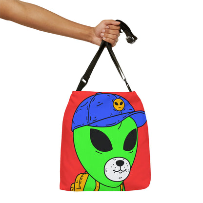 White Dog Bear Alien Green Visitor Adjustable Tote Bag (AOP)