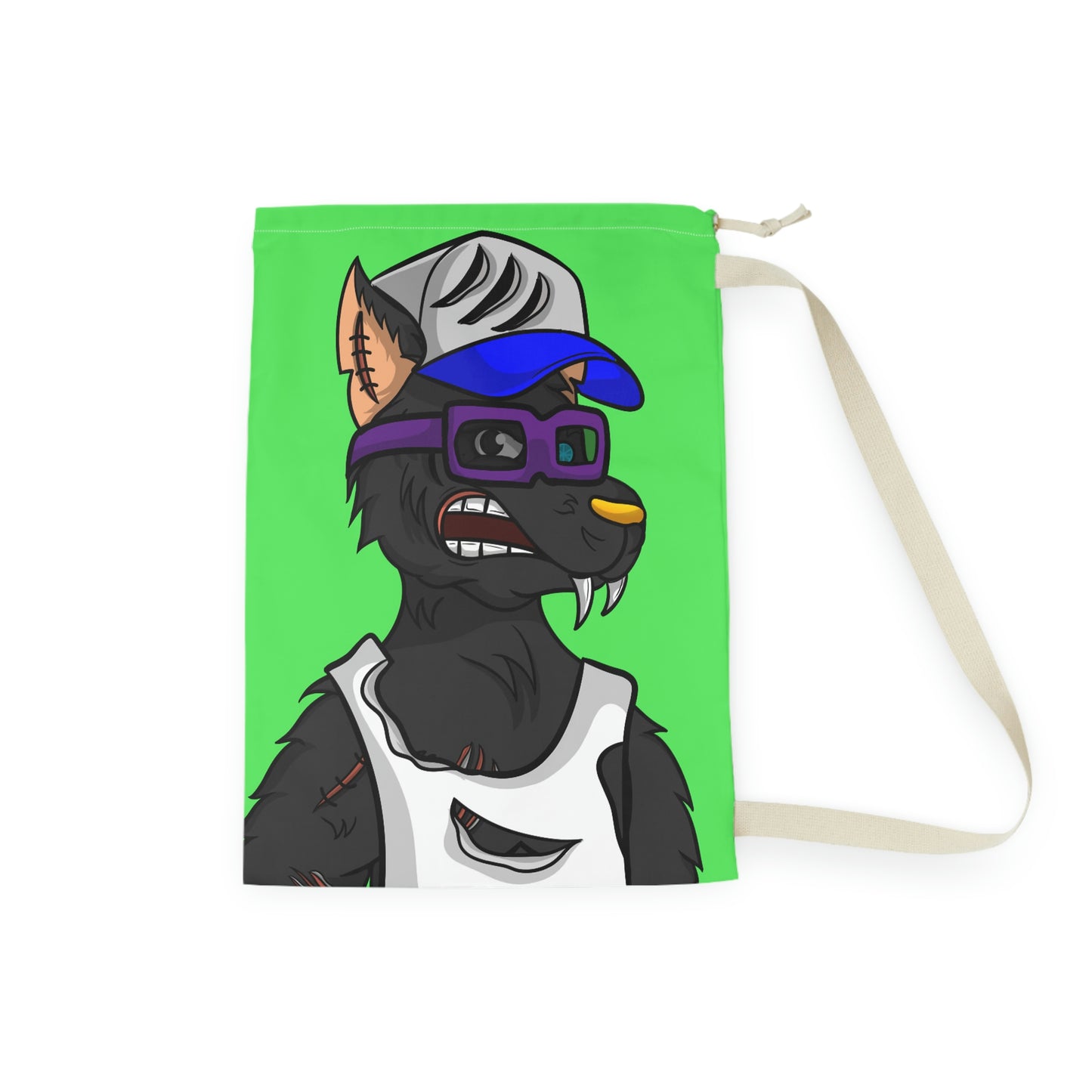 Trucker Truck Werewolf Wolf Gold Nose Digital Anime Laundry Bag