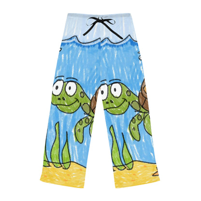 Sea Turtle Beach Sand Ocean Women's Pajama Pants (AOP)