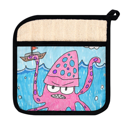 El Kraken Octopus Clean Graphic Pot Holder con bolsillo