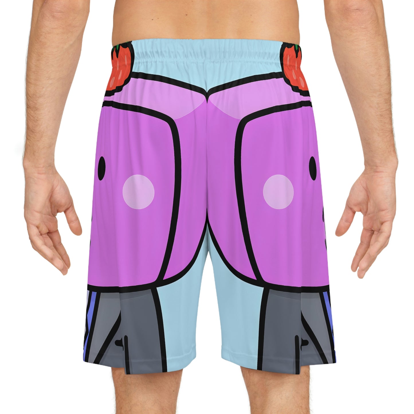 Strawberry Fruit Head Block Basketball Shorts