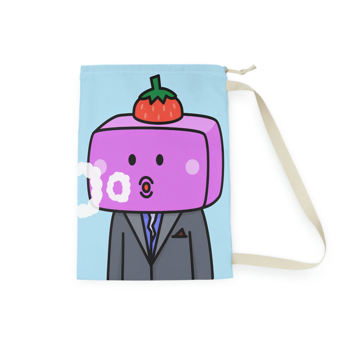 Strawberry Fruit Head Block Laundry Bag