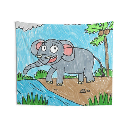 Elefante Elephant King Safari Animal Laundry Indoor Wall Tapestries