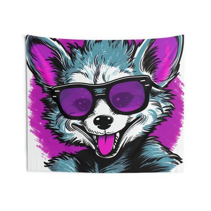 Cheerful Possum Animated Graphic Indoor Wall Tapestries