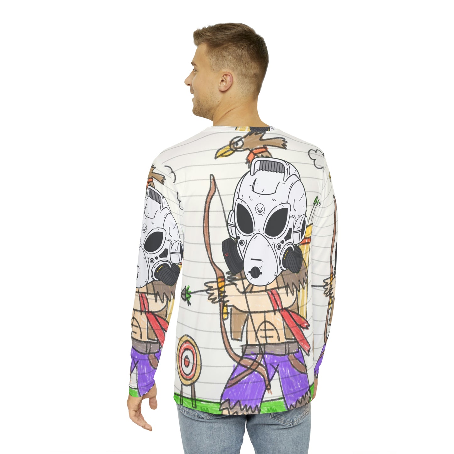 Archer Robot Alien LOL Visitor Bow Arrow Machine Men's Long Sleeve AOP Shirt