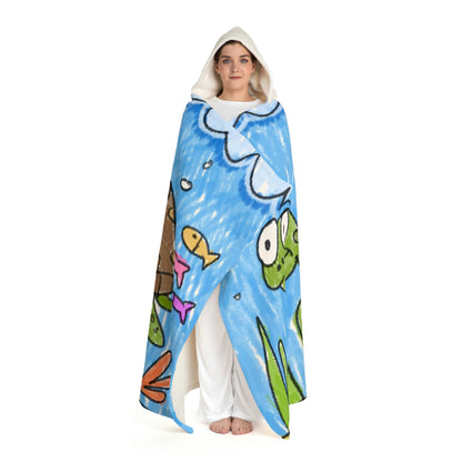 Sea Turtle Beach Sand Ocean Hooded Sherpa Fleece Blanket