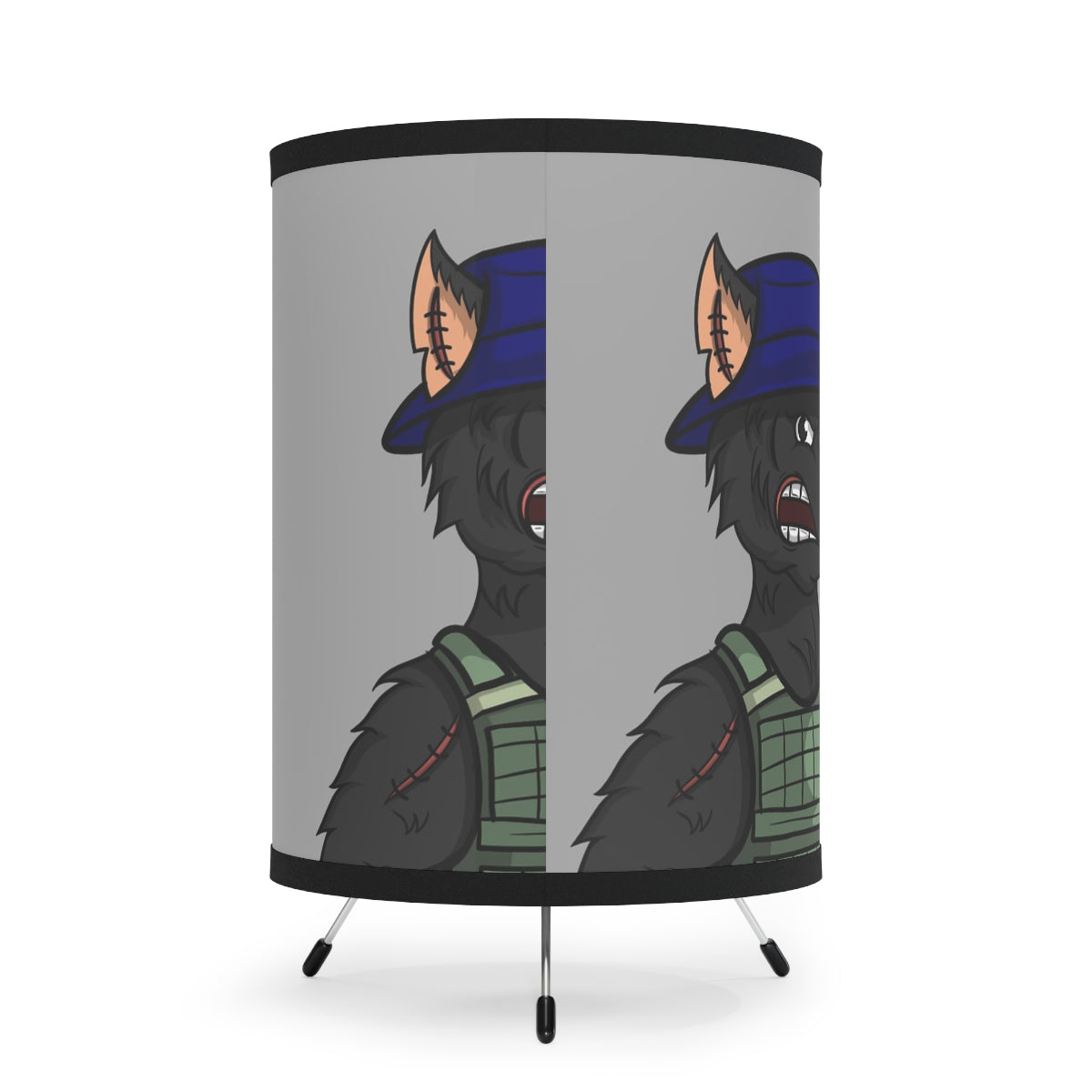 Wolf Army Vest Tatical Gear Werewolve Tripod Lamp with High-Res Printed Shade, US\CA plug