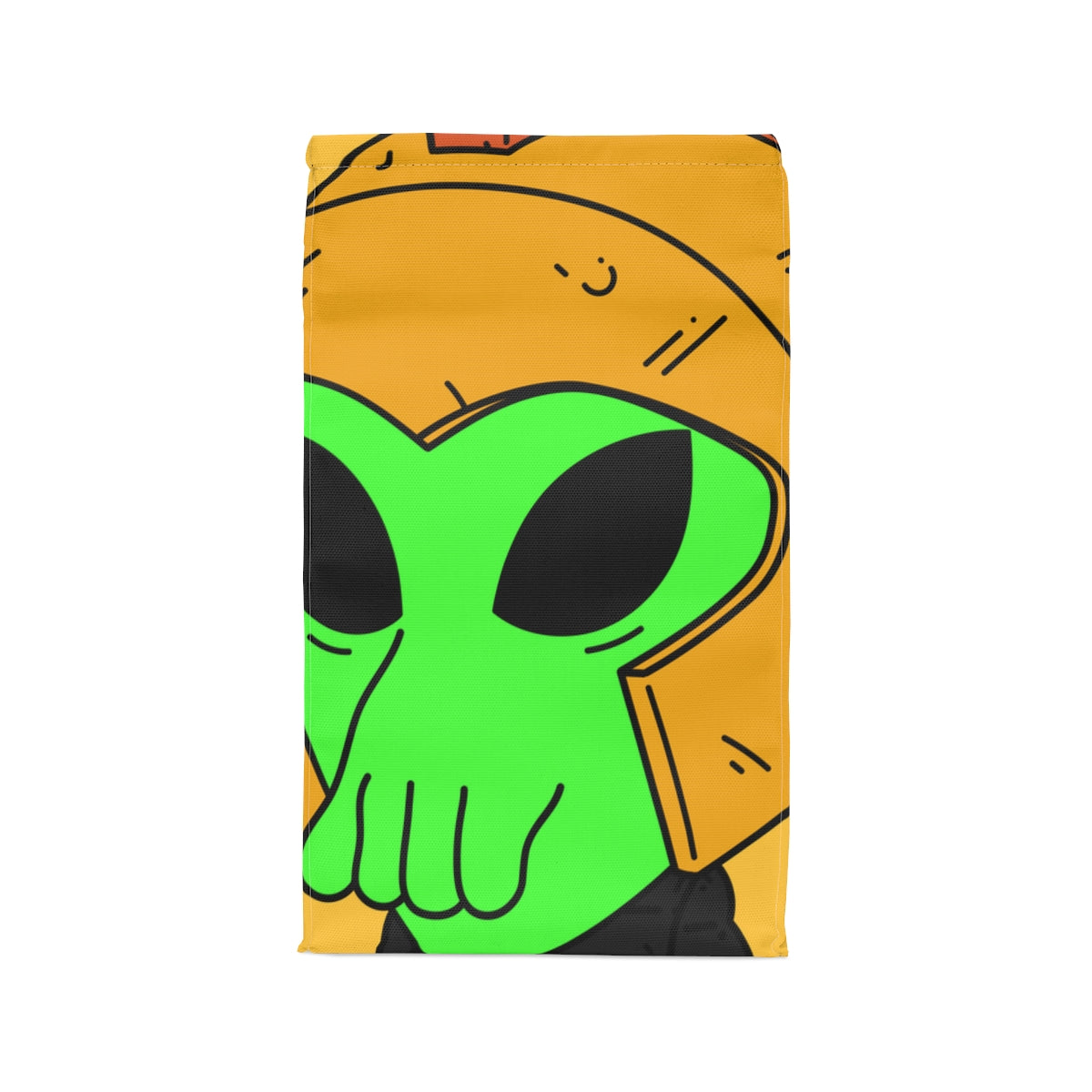 Green Spartan Helmet Alien Squid Mouth Visitor Polyester Lunch Bag