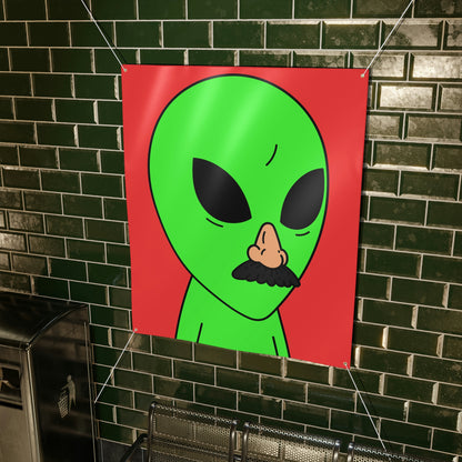 Green Visitor Alien Disguised Fake Nose Matte Banner