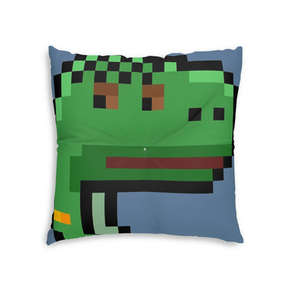 Dinosaur Dino Pixel Tufted Floor Pillow, Square