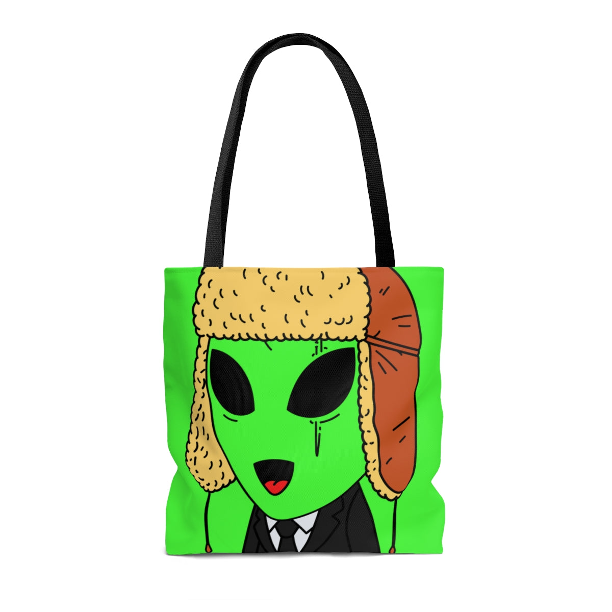 Trapper Hat Scar Eye Green Business Visitor Alien AOP Tote Bag