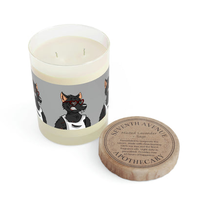 Heart Valentine Black Wolf Cyborg Scented Candle - Full Glass, 11oz