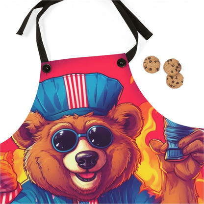 Patriotic Bear's BBQ Bash: 独立記念日の米国エプロン (AOP) をグリルしてくつろぎましょう