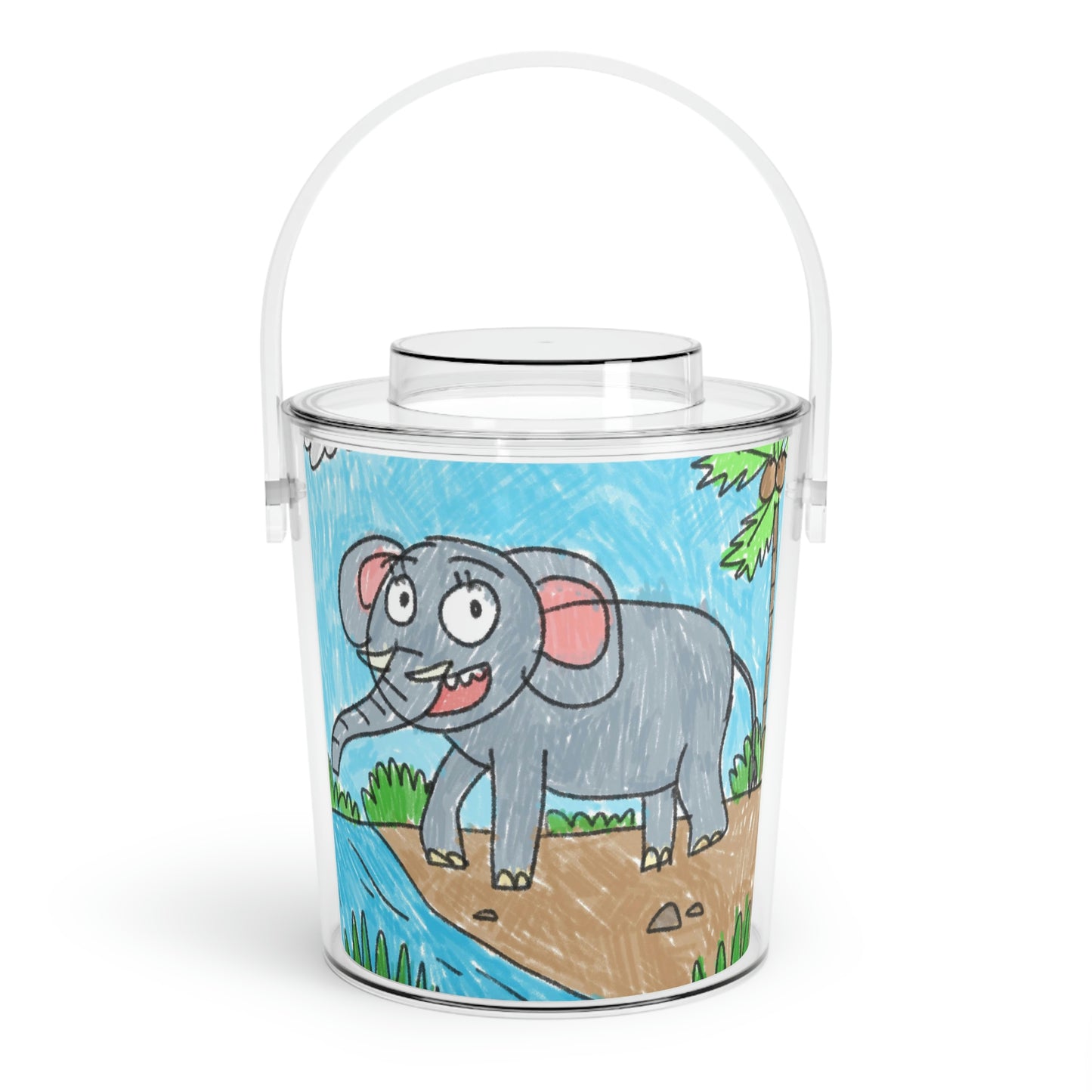 Elefante Elephant King Safari Animal Ice Bucket with Tongs