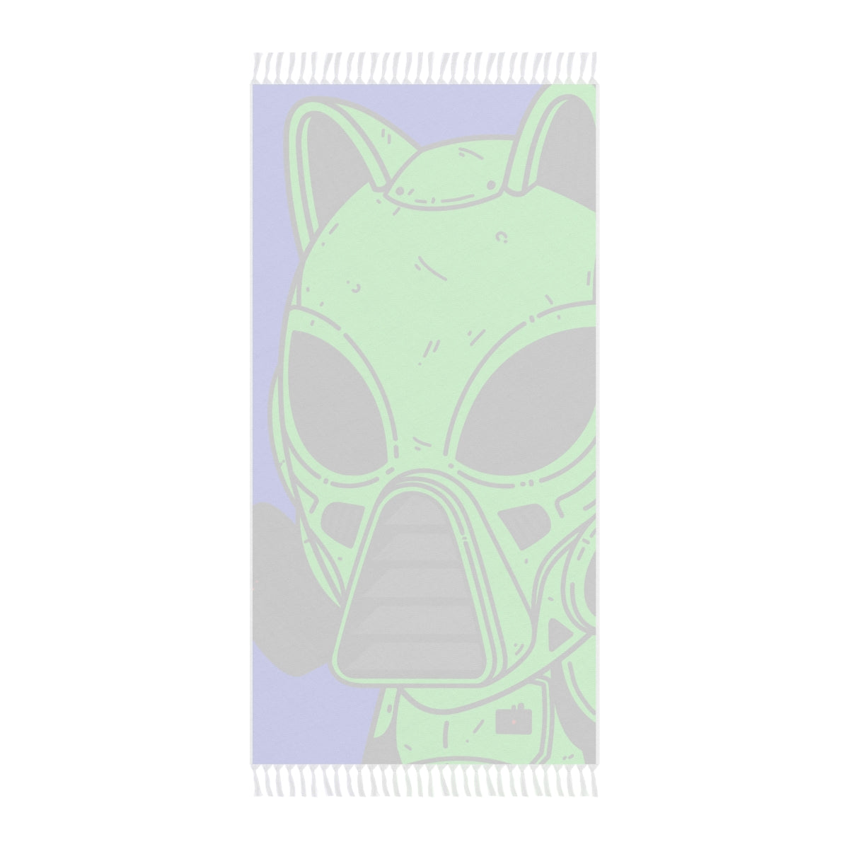 Armored Green Future Alien Cat Cyborg Machine Visitor Boho Beach Cloth