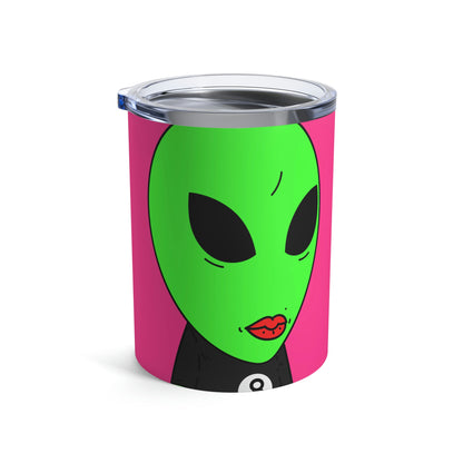 8 Ball Green Alien Lipstick Visitor Pool Player Game Tumbler 10oz