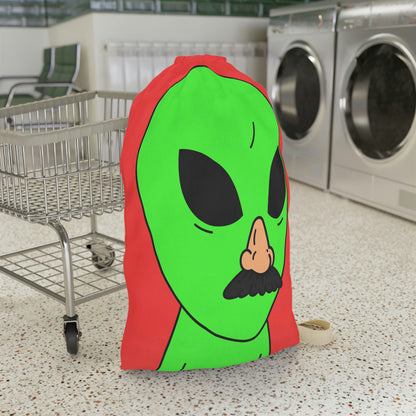 Fake Alien Human Mask Laundry Bag