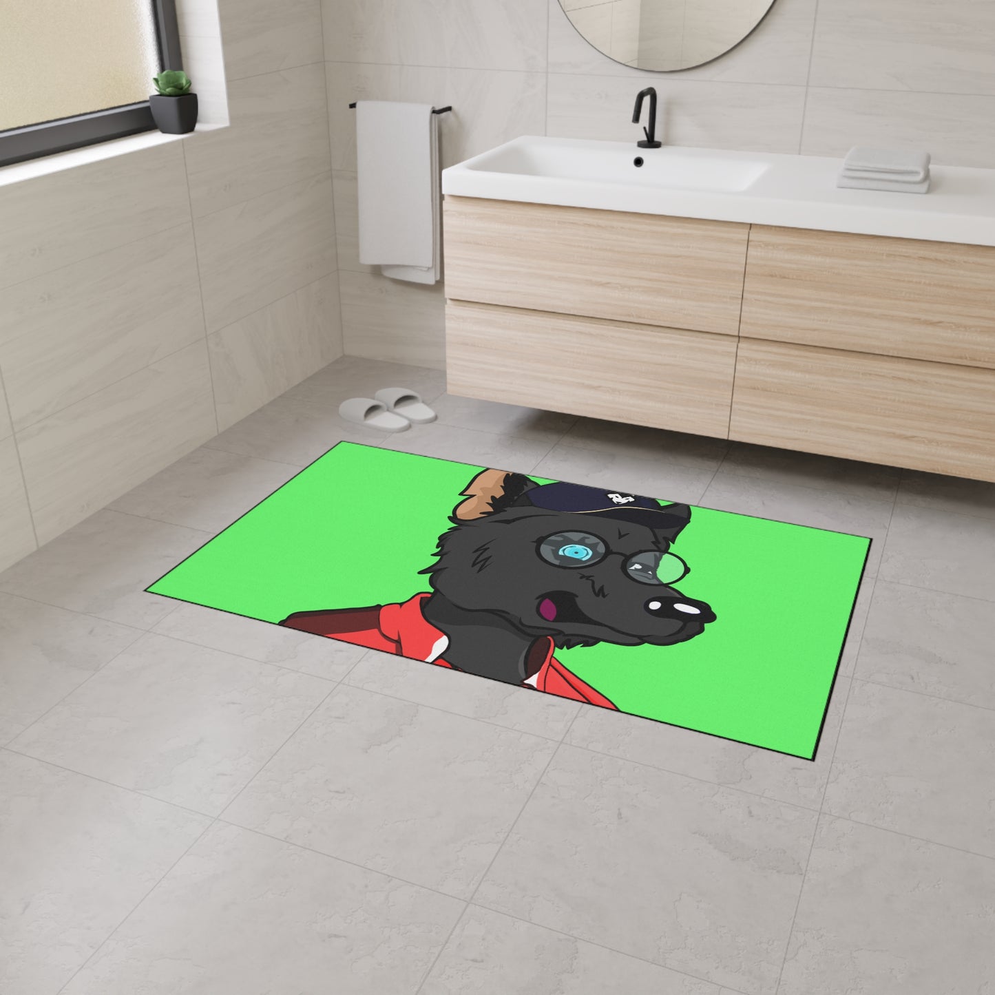 Sport Coach Character Cartoon Wolf Heavy Duty Floor Mat