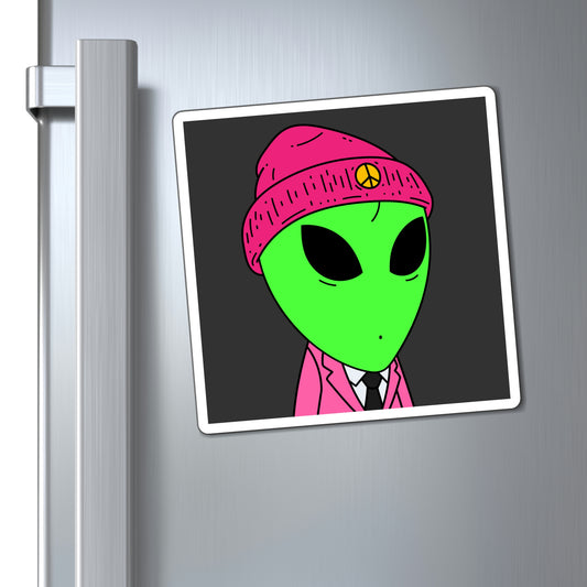 Peace Alien Pink Visi Suit Business Magnets