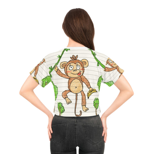 Graphic Monkey - Fun Zoo Clothing for Ape Lovers AOP Crop Tee