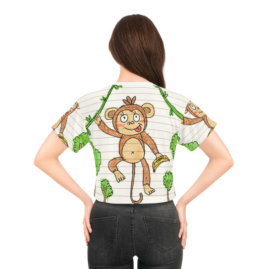 Graphic Monkey - Camiseta corta AOP con ropa divertida del zoológico para los amantes de los simios