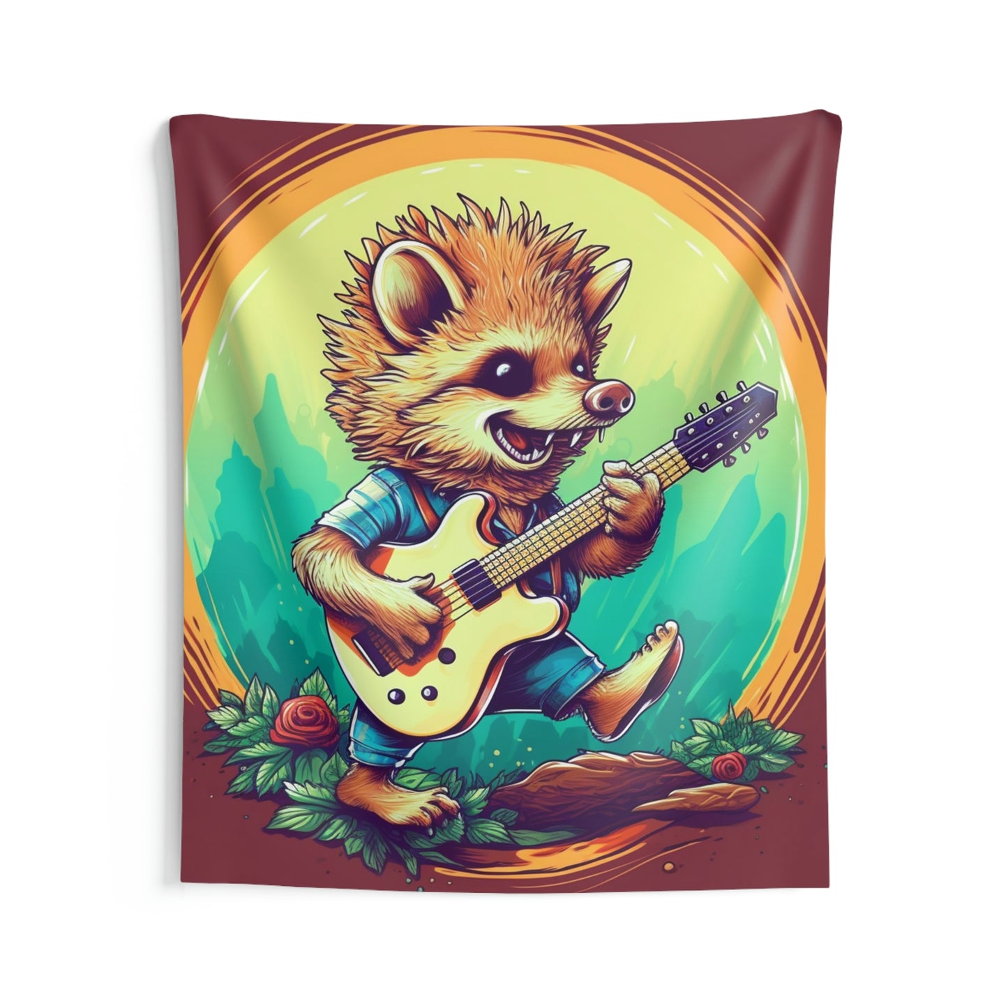 Hedgehog Stylish Culture Band Music Graphic Indoor Wall Tapestries