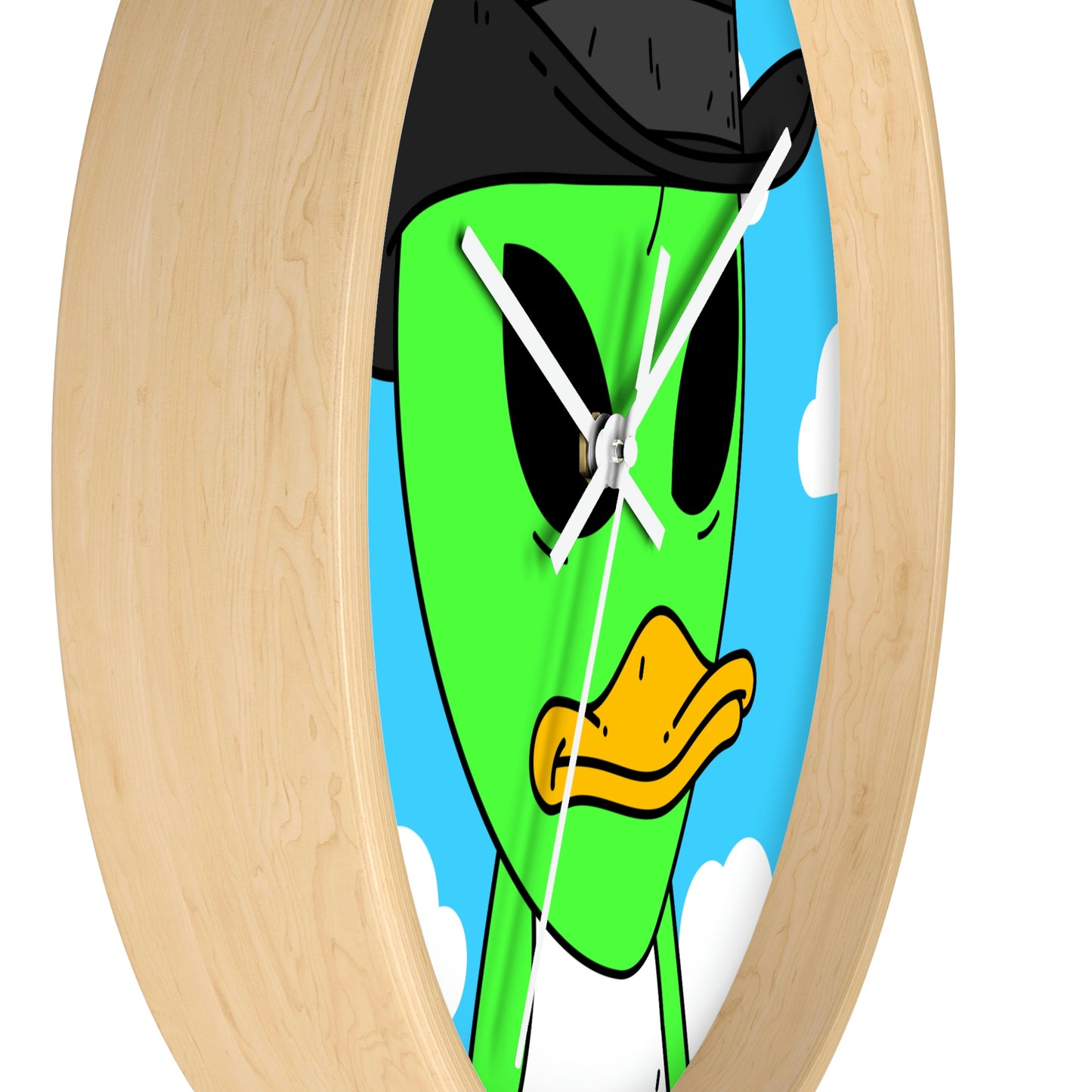 Visitors Green Alien Duck Black Top Hat Wall clock