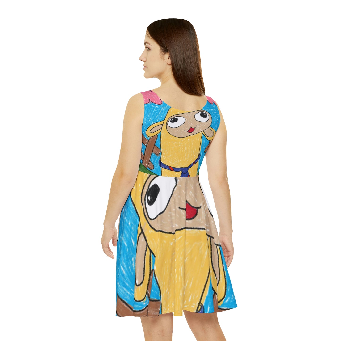 Llama Lovers: Heart and Animal Women's Skater Dress (AOP)