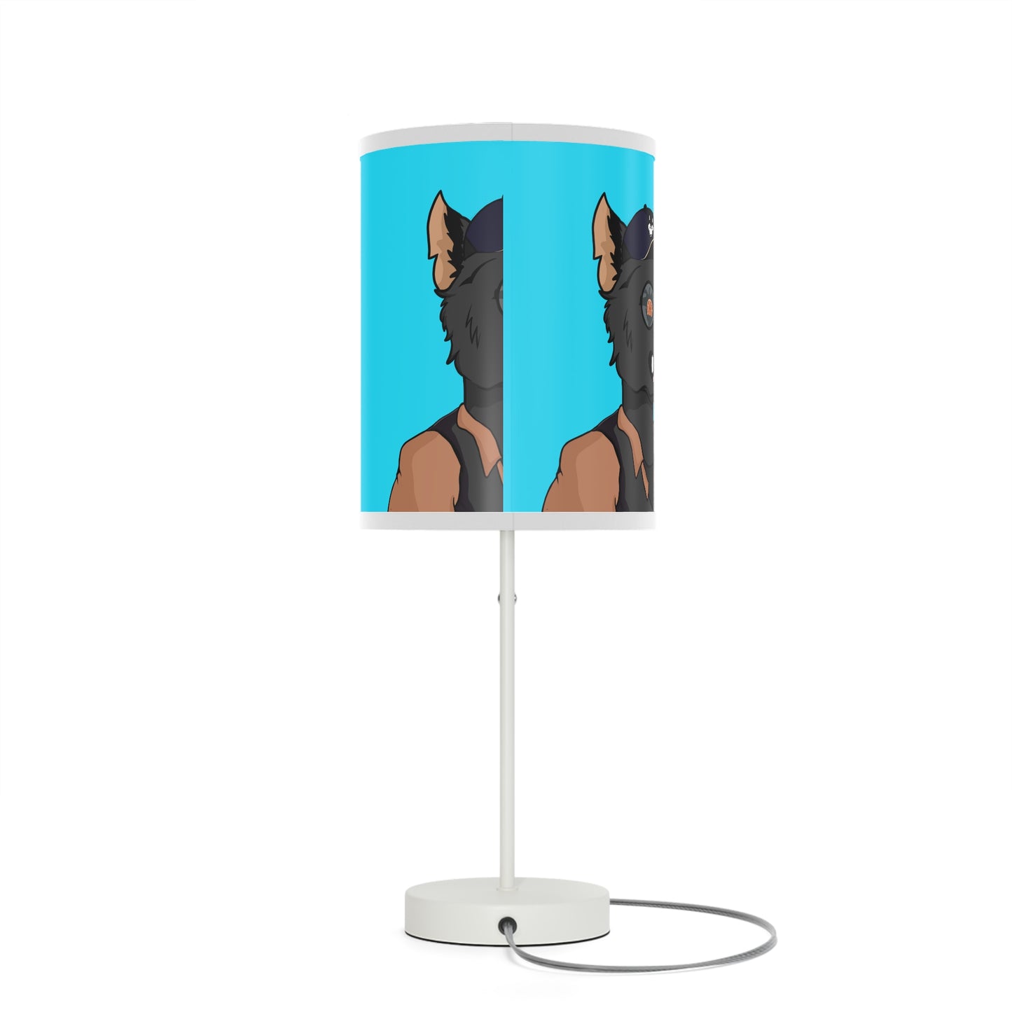 Cyborg Wolf Detective Tongue Out Lamp on a Stand, US|CA plug