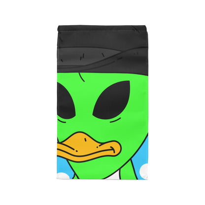 The Visitors Green Alien Duck Black Top Hat Polyester Lunch Bag