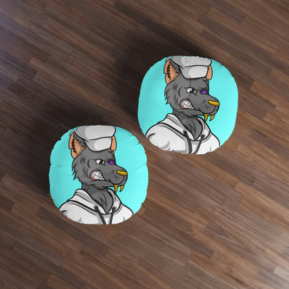 Chief Chef Cook Wolf Werewolve Cyborg - Almohada para suelo, redonda 