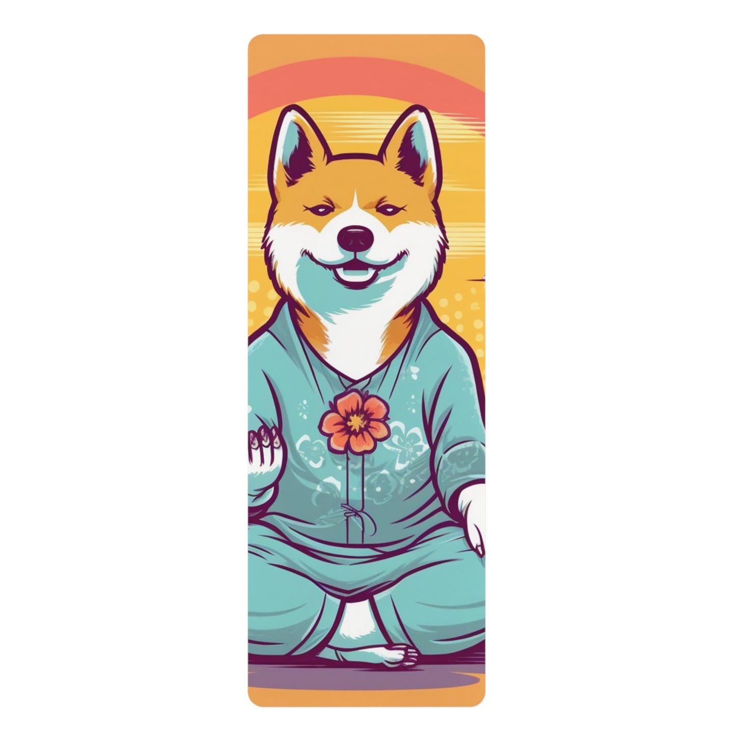 Shiba Inu Yoga Dibujos animados Crypto Dog Namaste japonés: Estera de yoga de goma