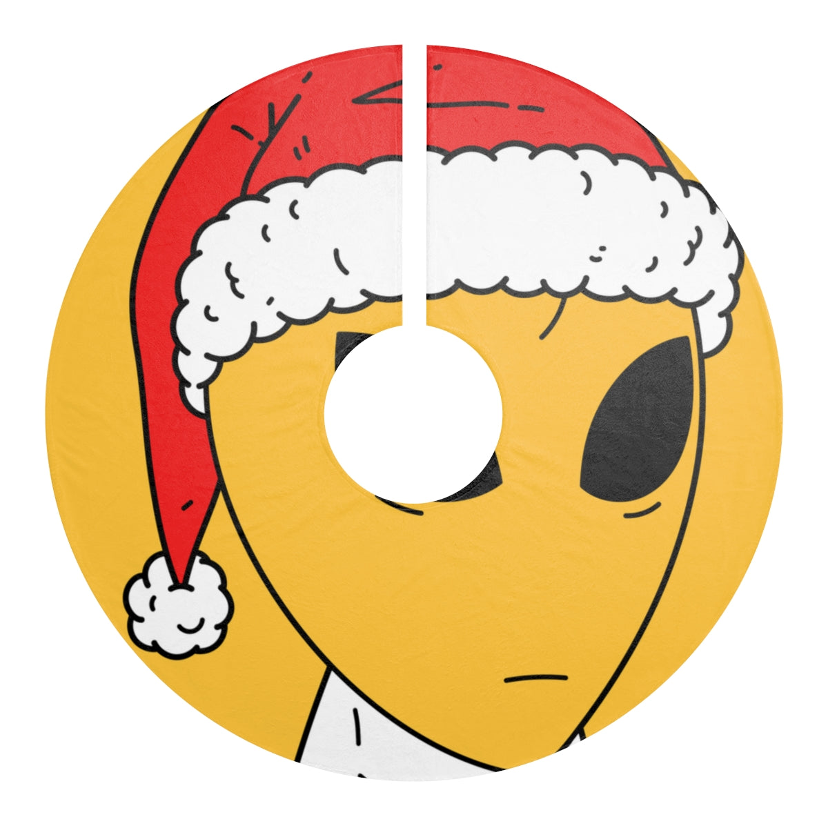 Santa Alien Visitor Cartoon Character Anime Comic Christmas Tree Skirts